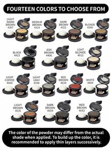 Goiple 5g Hairline Fixing Powder, Waterproof, Instant Coverage, Root Concealer, Suitable For Filling Temples, Bald Spots And Forehead, Improved Hairline Edge Concealer, Includes Mini Mirror, Sponge Puff And Hairline Brush. - Black - View 9