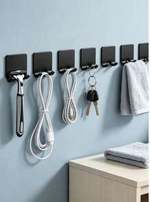 No-Drill Self-Adhesive Wall-Mounted Razor Holder, Multi-Function Bathroom Razor Storage Hook, Waterproof Anti-Slip Men's Razor Storage Rack, Plug And Small Item Hook, Bathroom Kitchen Accessories, No Drilling Installation - A - View 4