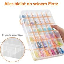 Pack Contains 2 Sorting Storage Boxes With 36 Compartments Each. Equipped With Movable Partition Boards And 5 Label Sticker Sheets, Ideal Storage Holder For Beads, Handmade Supplies And Assorted Jewellery Pieces. - 2 Pieces - View 3