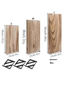 1pc Floating Shelf For Wall Decor, Rustic Wood Wall Shelf For Bedroom, Farmhouse Shelf For Bathroom, Hanging Shelf For Storage, Wall Mounted Shelving Unit, Hanging Plant Rack - Burnt Wood Color - View 9