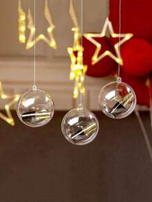 10pack Clear Holiday/Party Fillable Ornaments, Fillable Decorative Balls For Crafts, DIY Christmas Decorations, Christmas, Holidays, Weddings, Parties, Home Parties, Christmas Party Gift Storage Decorative Balls, Party Supplies Wholesale - Hollow Ball - View 2
