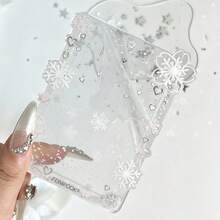 1pc Transparent Snowflake Acrylic Card Holder, Heart Snowflake Star Elements, K-Pop Photo Card Protector, Transparent Acrylic Material, Double-Sided Laminated, IDOLME, Suitable For 3-3.5 Inch Mini Photo Cards, Photo Cards, Keychains, Bag Charms, Etc. - Card Cover - View 6