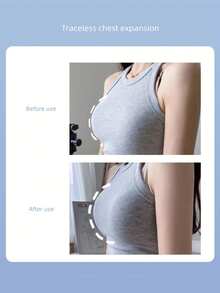 1 Pair Enhanced Push-Up Bra Pads, 4cm Thick, Heart-Shaped Design With Massage Point Texture, Suitable For Sports Bras And Daily Wear Invisible Sponge Bra Pads, Providing Instant Lift And Natural Appearance For Women - Apricot - View 4