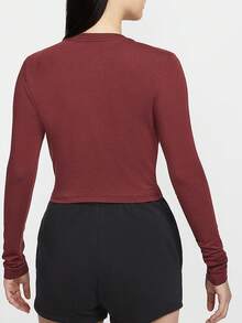 Nike Authentic Autumn New Women's Knitted Embroidered Slim Fit Cropped Top HF5323-625 - HF5323-625 - View 2