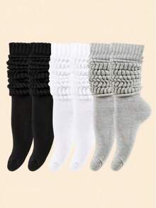 1/3/5/6 Pairs Women's Multi-Color Fashion Slouch Socks Suitable For Daily Wear - Multicolor - View 1
