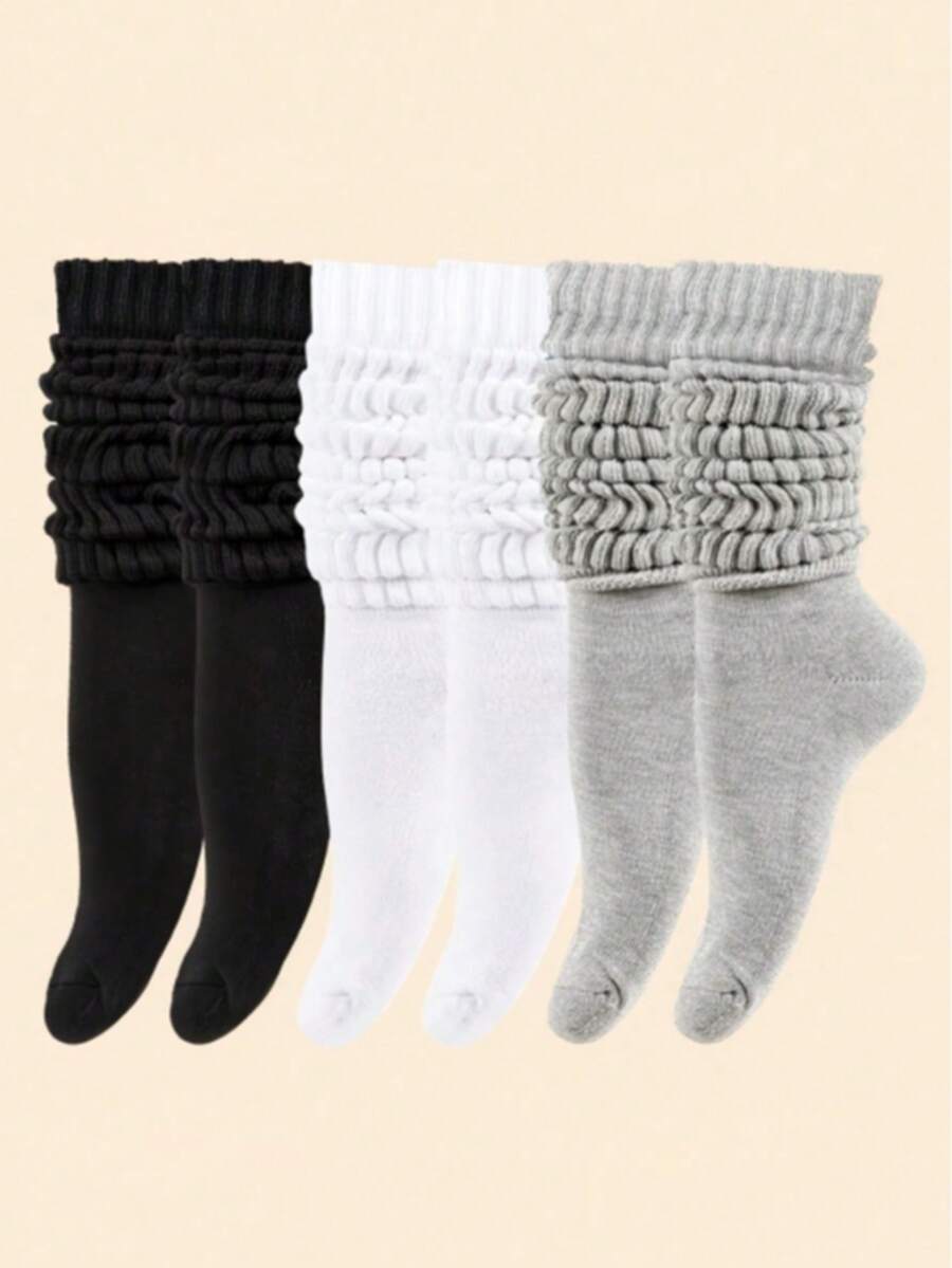1/3/5/6 Pairs Women's Multi-Color Fashion Slouch Socks Suitable For Daily Wear - Multicolor - View 1