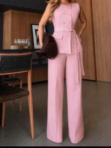 Women Two-Piece Outfits - Rosa Pálido - Ver 4
