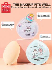 MINISO Sanrio 系列超柔軟三角化妝粉撲，乾濕兩用，可重複使用且可清洗，不吸附底妝液/霜/粉，修容化妝工具，返校禮物，化妝必需品 - 彩色 - 查看 3
