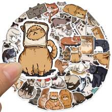 50pcs Original Cartoon Cute Kitten Stickers, Waterproof Decorative Decals For Notebook, Phone Case, Luggage - Multicolor - View 6