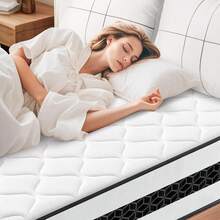 Colchón 140x190 cm, Altura 30 cm, muelles ensacados y espuma viscoelástica, soporte de 7 zonas, elevado confort de descanso, efecto reductor de presión, estructura porosa ventilada, firmeza H3 - Blanco - Ver 3
