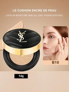 Yves Saint Laurent Yves气垫粉底液（墨水系列），柔焦哑光妆效，SPF 33/PA++，全天持久无瑕遮瑕，控油，提亮肤色，长效保湿。净重0.49盎司/14克，色号#10。 - 0.49 oz.-14g #10 - 查看 1