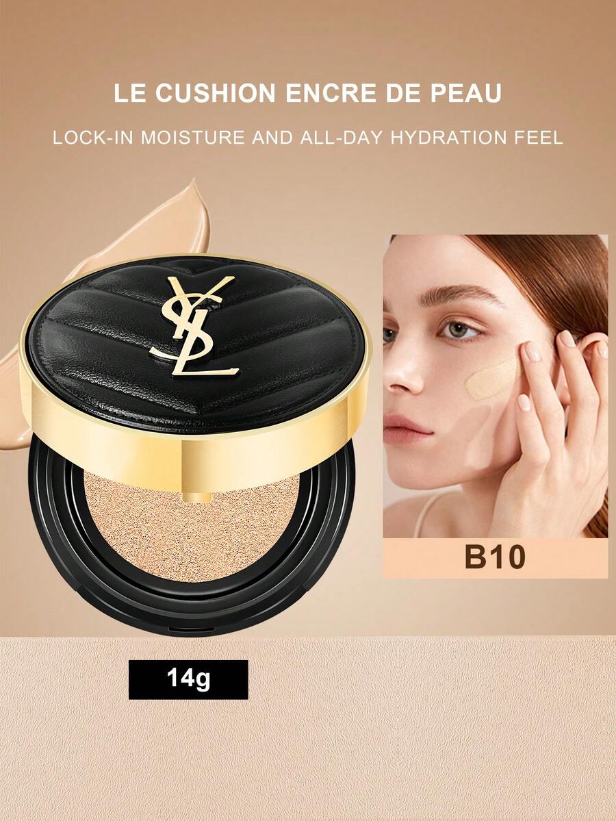 Yves Saint Laurent Yves气垫粉底液(墨水系列),柔焦哑光妆效,SPF 33/PA++,全天持久无瑕遮瑕,控油,提亮肤色,长效保湿。净重0.49盎司/14克,色号#10。 - 0.49 oz.-14g #10 - 查看 1