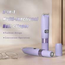 1pc Dual-Head Electric Epilator, USB Rechargeable 2-In-1 Women's Shaver, Multi-Function Full Body Hair & Intimate Area Razor, Fashion Mini Design Rotating Start Multi-Function Dual-Head Women's Hair Removal Device - Standard Model - View 3