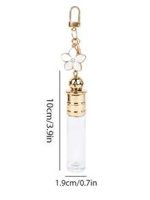 10ml Refillable Roller Empty Perfume Bottle And Free Gift, Clear Glass Travel Perfume Vial With Roller Ball, Decorative Flower Charm Keychain, Leakproof Portable Oil Sample Dispenser, Travel Essential Items, Perfume Travel Refillable, Travel Bottles - View 6