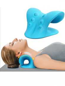1pc C-Shaped Cervical Massage Pillow Gravity Acupressure Neck Massager Cervical Pillow Neck & Shoulder Massage Pillow - Multicolor - View 2