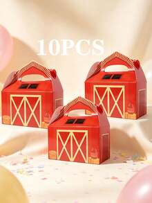 16pcs/1 Box Farm Animal Party Favor Boxes, Farmhouse Theme Party Candy Gift Boxes For Baby Shower Birthday Party Decorations, 8 Designs Valentine's Day - Multicolor - View 14