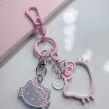 SANRIO 1pc KT Cat Hollow Kitten Paw Pendant, Cute Fashion Car Keychain, Best Gift For Girlfriend And Couples, Suitable For Daily Use, Valentine's Day And Friendship Gifts - A - View 2