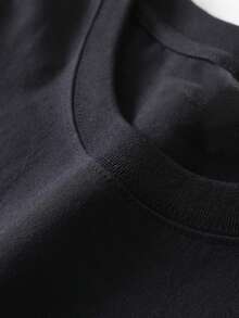 Summer, Men's Sports T-Shirt, Slightly Elastic Knitted Fabric, Printed T-Shirt, Regular Fit, Slightly Elastic Fabric, T-Shirt - Black - View 4