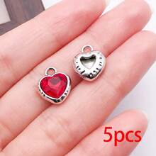 5/10pcs Heart Rhinestone Charms Multicolor Faceted Crystal Heart Pendant Charms For DIY Bracelet Necklace Earring Jewelry Making Findings - Multicolor - View 13