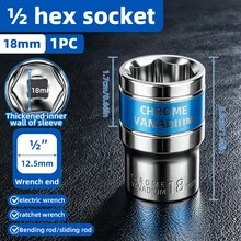 DAIEN Chrome Vanadium Steel Mirror Plated Rust-Proof Thickened Hexagonal Blue Ring, Metric Multi-Size, Automotive Repair Flange Disassembly Machine Repair Motorcycle Furniture Disassembly Specialized Large Socket Head - 1 Pc - View 12