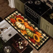 Autumn Pumpkin Pattern Printed Long Runner Rug, Home Indoor Decor, Kitchen Long Runner, Entryway Doormat, Hallway Entrance Decor, Bedroom Bedside Rug, Living Room Rug, Laundry Room Rug, Bathroom Mat, Suitable For Apartment, Dorm And Home Daily Decor - Multicolor - View 4