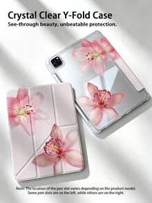 Casing Pelindung Tablet Lipat Berbentuk Y, Kompatibel dengan iPad Mini 6/7/9.7/10.2/10.5/10.9/12.9/Pro 11 (Generasi ke-10), Penyangga yang Dapat Diatur Sudutnya, Kompatibel dengan iPad Air 11 Inci (M2) - 2024, Air 11 Inci (M3) 2025, Slot Pensil Terintegrasi, Penutup Belakang Transparan, Perlindungan Anti Guncangan, Fungsi Bangun/Tidur Otomatis - MultiWarna - View 3