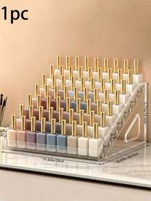 1pc Multi-Layer Transparent Nail Polish Display Rack, Home Daily Use Lipstick Cosmetics Nail Polish Storage Shelf, Plastic Storage Rack/Nail Salon Display Rack/Multi-Layer, Used For Storing Nail Polish, Lipstick, Tools And Other Items - Clear - View 14