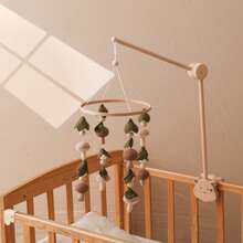 Solid Wood Baby Crib Hanging Adjustable Bracket, Newborn Bed Head Hanging Toy Support Rack, Universal Wooden Hanging Rod Accessory For Baby Bed Rails, Can Be Installed On Baby Crib Railings - Multicolor - View 6