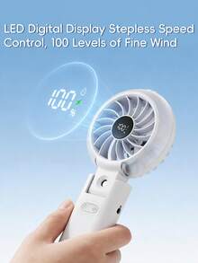 kinscoter 1件可充電 3600mAh 便攜式迷你高速電動手持噴霧風扇，水冷露營旅行空氣冷卻器，100段可調速個人迷你冷卻噴霧手持風扇 - 手持 - 查看 8