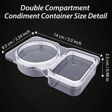1/20/40pcs Reusable Snack Sauce Fruit Food Storage Containers With Lids, Dual Compartment Leak-Proof Sealed, PP Material, Portable Meal Camping Use, Freezer- Divided Storage Box, Kitchen Spice Seasoning Organizer, Meal Prep Essential - Clear - View 9