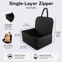Dog Car Seat - Pet Travel Carrier, Durable Fabric, Easy To Clean, Adjustable Straps, Suitable For Long Trips, Essential For Dog, Fits Small And Medium Dogs - Black - View 7
