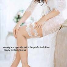 Bridal Garters & Barefoot Sandals - White - View 6