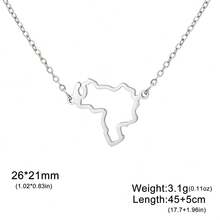 LIKGREAT Stainless Steel Hollow African Map Multi-Layer Beaded Chain Necklace For Women, Fashion Party Friend Gift - African Map Series - View 19