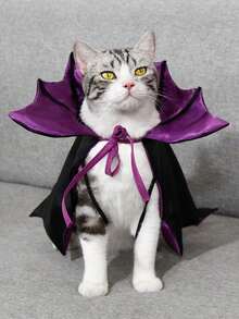 1pc/Set - Halloween Cloak Pet Dog Bat Transformation Dress Funny Clothes Holiday Dress Cat Dress Up Supplies - Multicolor - View 4