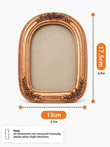 1 Peça Porta-Retrato Oval Vintage em Ouro Rosado, Moldura de Foto Barroca Ornamentada com Flores em Resina, Suporte de Foto Antigo Vitoriano para Mesa, Casamento, Retrato de Família, Penteadeira, Estante, Escrivaninha, Decoração de Sala de Estar e Quarto, Presente de Inauguração de Casa Estilo Francês - A - Visão 13