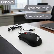 Lenovo USB Wired Computer Mouse, Plug And Play Wired Mouse, Suitable For Desktop Computers, Laptops, Stable Wired Connection Without Charging, Durable And Sturdy, Suitable For Daily Office, Learning And Work, Universal Office Peripheral - View 7