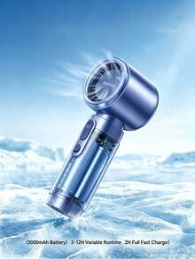 Handheld Mini Turbo Fan, USB-C Rechargeable Portable Cooling Fan, 5 Speed Digital Display Fan For Travel Beach Outdoor Summer - Handheld - View 3