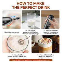 Lalayuan 1pc Mini Portable USB Rechargeable 3-Speed Handheld Milk Frother, Includes Charging Cable - View 6