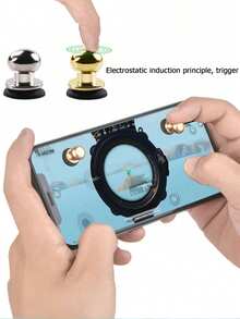 2pcs Mobile Game Controller Trigger Kit, Sensitive Joystick Touchscreen Buttons, BGMI Mobile Game Controller Trigger And Joystick Set - High Sensitivity Touchscreen Shooting Buttons Compatible With IPhone Android Phones, Easy Installation Suction Cup Ergonomic Gaming Accessories For Games - Multicolor - View 5