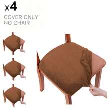 Stretch Soft Velvet Chair Seat Slipcover, Removable Washable Dustproof Chair Cushion Protector, Universal Seat Pad Cover Suitable For Kitchen, Dining Room And Hotel - Multicolor - View 28