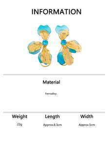 1 Pair Fashion Creative Large Flower Iron Alloy Earrings, Suitable For Daily Commute And Valentine's Day Wear - Yellow Gold - View 10