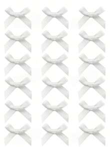 18 Pcs Ballet Style Teen Cute Elegant White Ribbon Bow Hair Clips - White - View 3