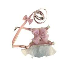 Pet Leash Anti-Escape Outdoor Set, Dedicated Cat Leash Kitten Vest-Style Adjustable Pink Bow Chest Harness, Suitable For Small And Medium Cats And Dogs - Pink - View 5