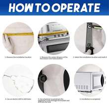 2 cái kệ treo tường lò vi sóng, giá bếp chịu lực, giá đỡ lưu trữ gấp gọn, tiết kiệm không gian, bao gồm vít nở, dễ lắp đặt - Đen-2 Chiếc - Xem 7