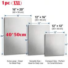 Large Pure Titanium Cutting Board With Lip, 2026 New Titanium Cutting Boards For Kitchen, Metal Meat Chopping Board Mat Set For Stainless Steel & Food Prep - View 11