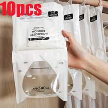 10pcs Dehumidifier Bags, White Hanging, For Wardrobes, Cabinets, Basements And Storage Areas Dehumidification And Deodorization, Suitable For Graduation Gifts, Bachelor Party Gifts, Bridesmaid Gifts, Father's Day Gifts, Halloween Decorations, Halloween Gifts, Bridesmaid Proposal Gifts, Wedding Guest Favors, Birthday Party Decorations And Wedding Items, Weddings, Birthday Parties, Anniversaries, Holiday Events, Graduation Ceremonies, Graduation Decorations, Birthday Decorations, Mother's Day Gifts, Halloween Decorations, Christmas Decorations, Halloween Gifts, Home Christmas Decorations - White - View 2