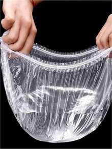 500pcs Transparent Plastic Packaging Lids PE Film Plastic Bags Bowl Covers Leftover Food Covers, Keep Food Fresh, Kitchen Supplies, Home Cooking - Multicolor - View 2