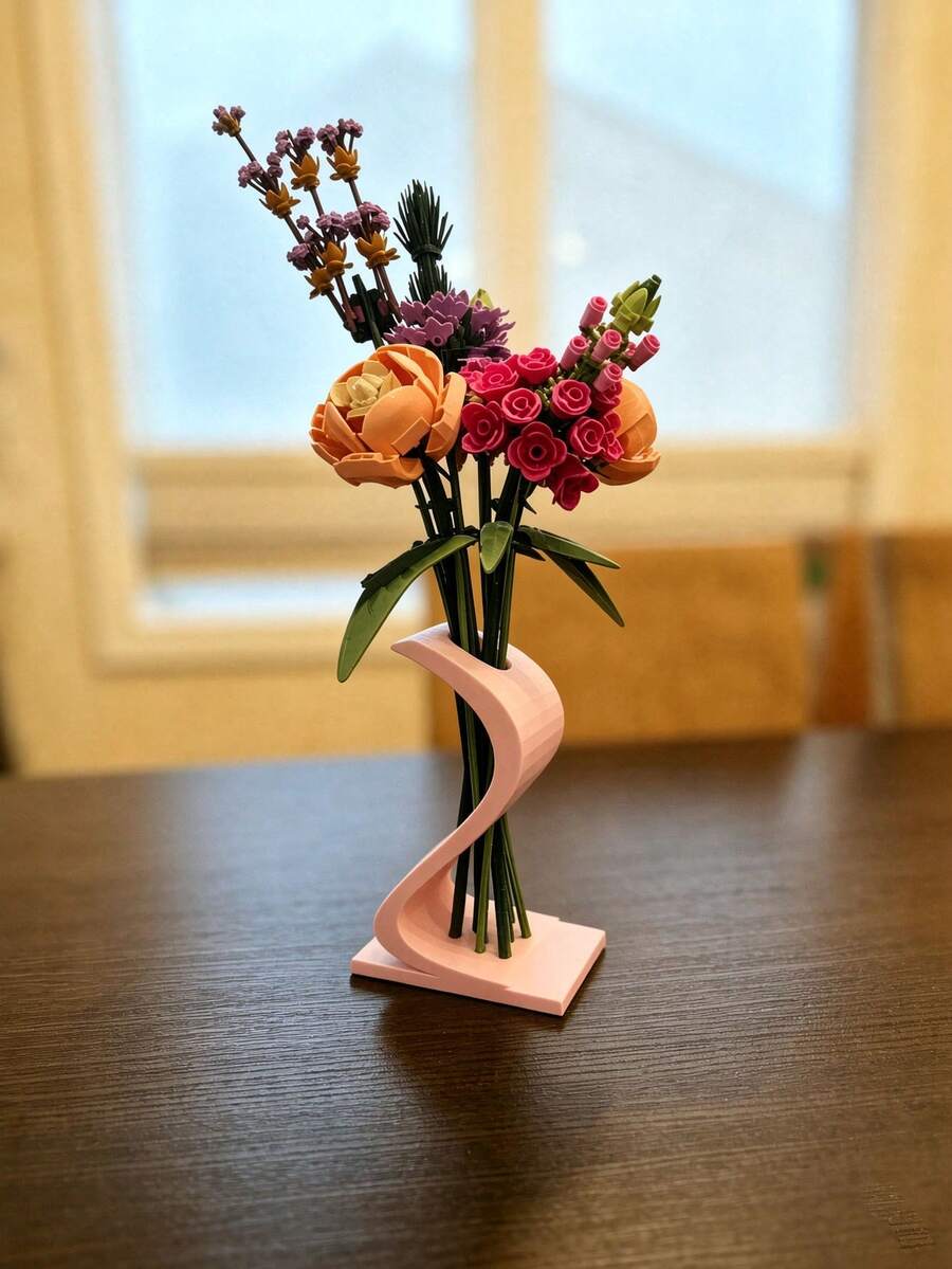 1pc Twisted Geometric Bud Vase Minimalist Single Rose Dried Flower Vase Nordic Dining Table Home Decor, Suitable For Office Decoration And Accessories, Christmas Home Decor, Living Room Decor, Autumn Decor, Kitchen Decor, Wedding Guest Favors, Women's Room Decor