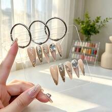 1 Set Transparent Acrylic Nail Art Display Book, Portable Nail Polish Color Storage Board, Nail Art Display Board, Fake Nail Color Storage Book - Multicolor - View 3