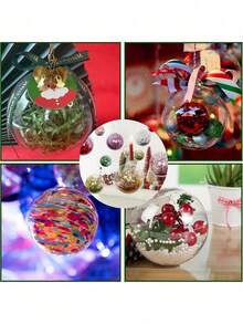 10pack Clear Holiday/Party Fillable Ornaments, Fillable Decorative Balls For Crafts, DIY Christmas Decorations, Christmas, Holidays, Weddings, Parties, Home Parties, Christmas Party Gift Storage Decorative Balls, Party Supplies Wholesale - Hollow Ball - View 3
